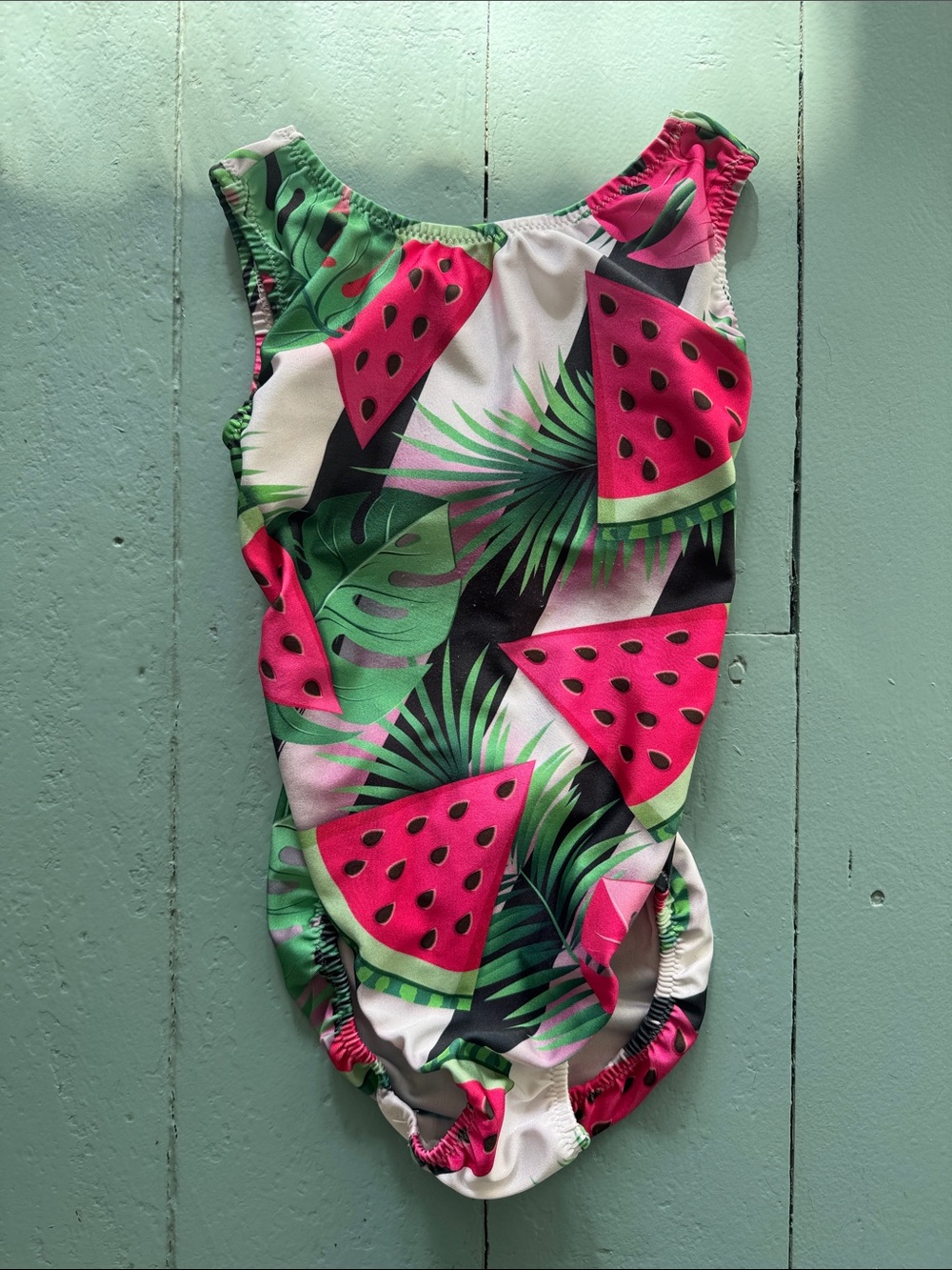 Kids Watermelon Print gymnastics leotard size 8